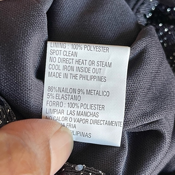 X BY XSCAPE | Gunmetal Gray Sequin Draped Neck Open Back Gown - Picture 11 of 11